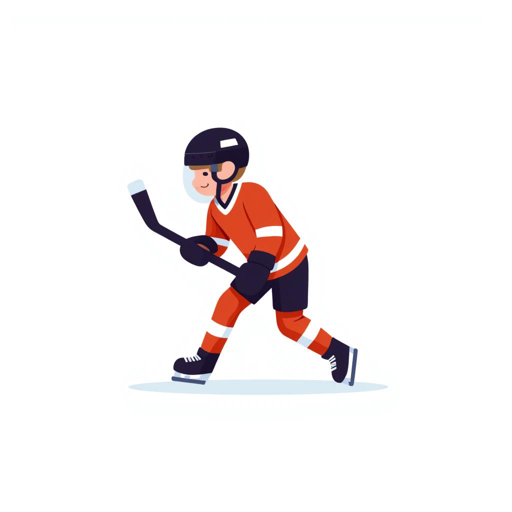 hockey player in full gear, holding a hockey stick and wearing ice skates