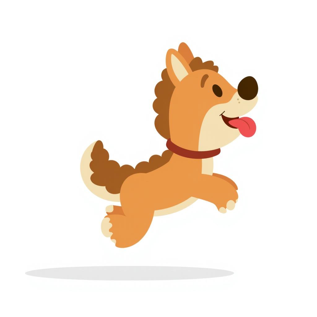 a happy dog running with its tongue hanging out