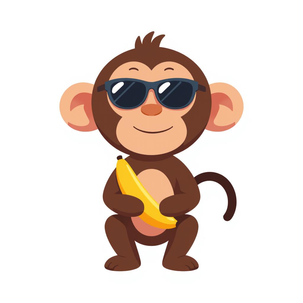 a monkey wearing sunglasses and holding a banana