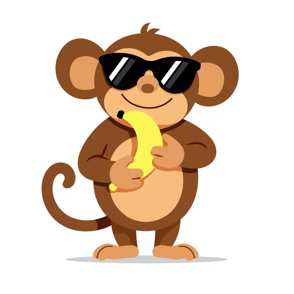 a monkey wearing sunglasses and holding a banana