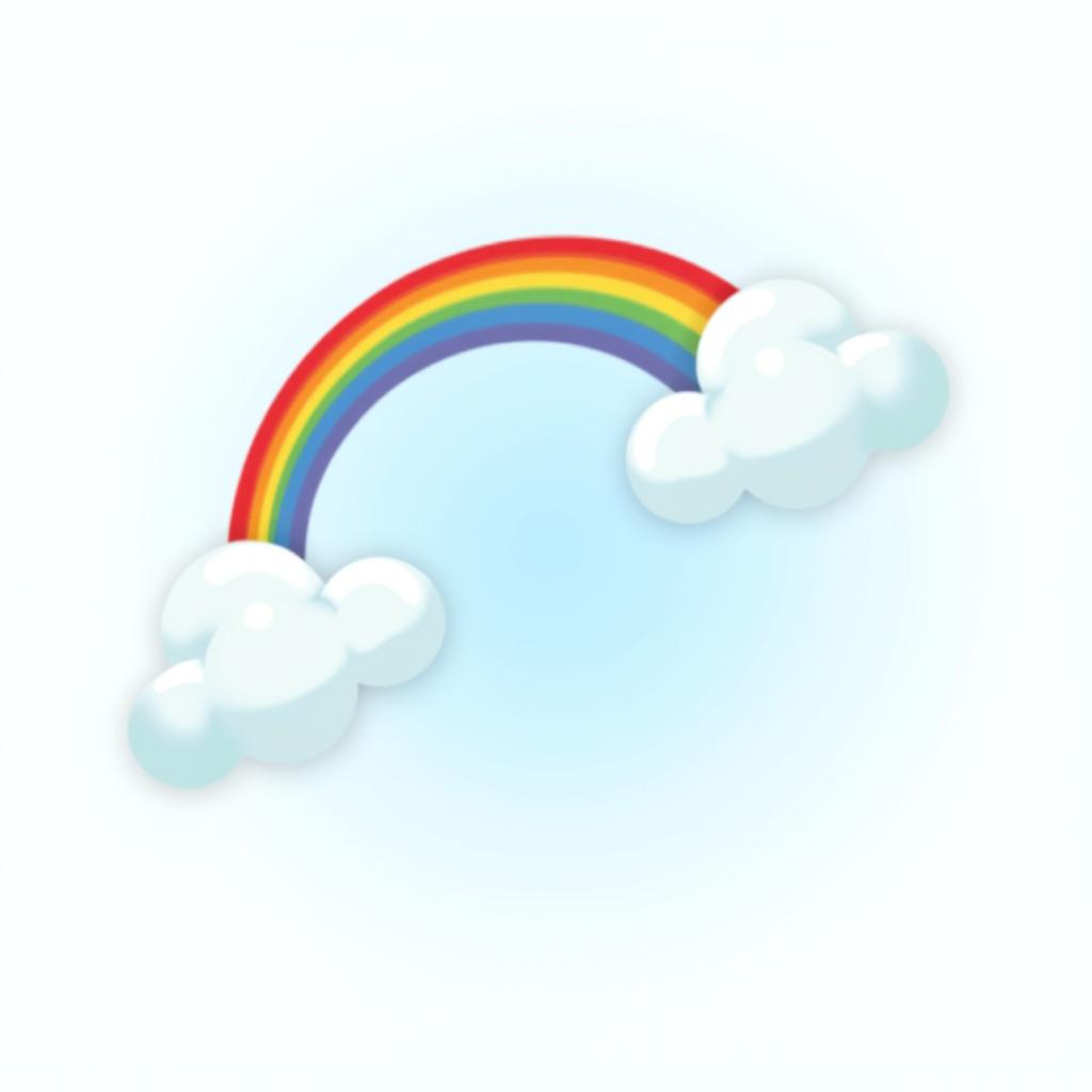 a colorful rainbow stretching across a clear blue sky with fluffy white clouds